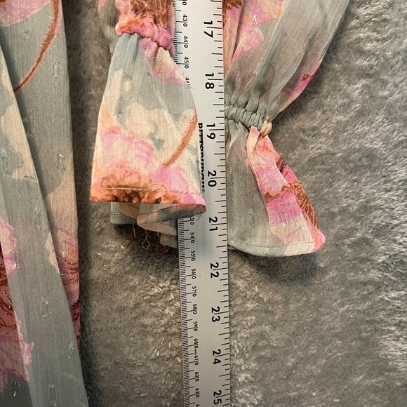 Express Women Light Chiffon Floral Girly Bloomcore Boho Maxi Wrap Cover Up Small - Picture 11 of 14